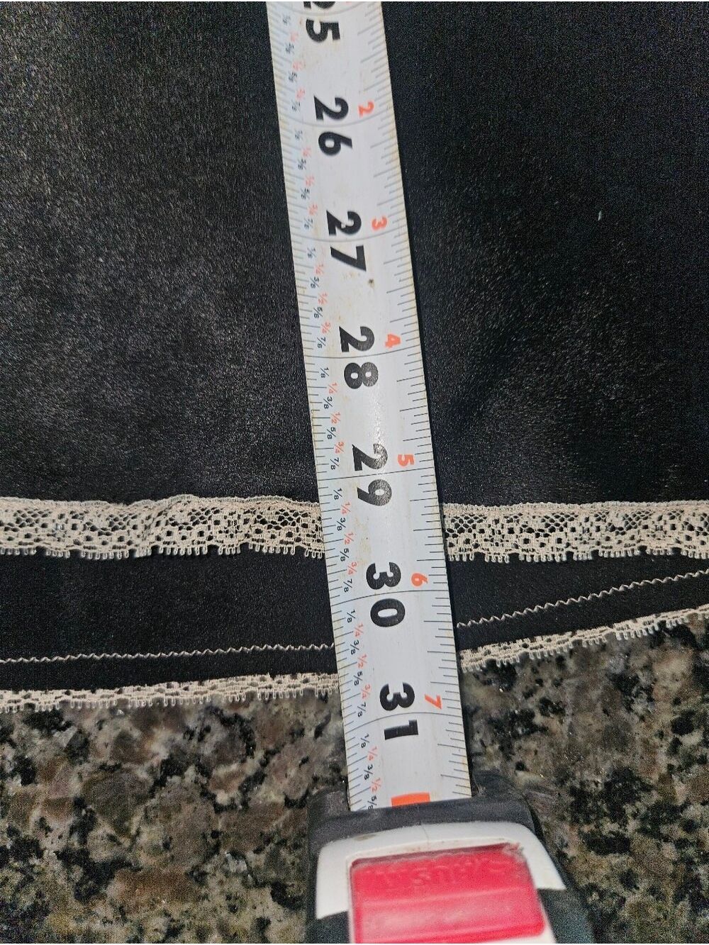 Victoria's Secret Black Satin Lace Trim Slip Dress / Chemise M - Picture 6 of 7